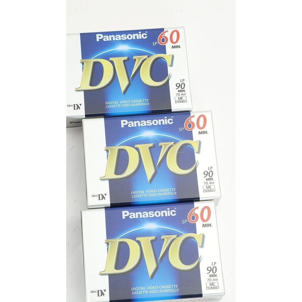 Lot of 3 Panasonic SP-60 DVC LP-90 Mini DV Digital Video New Sealed